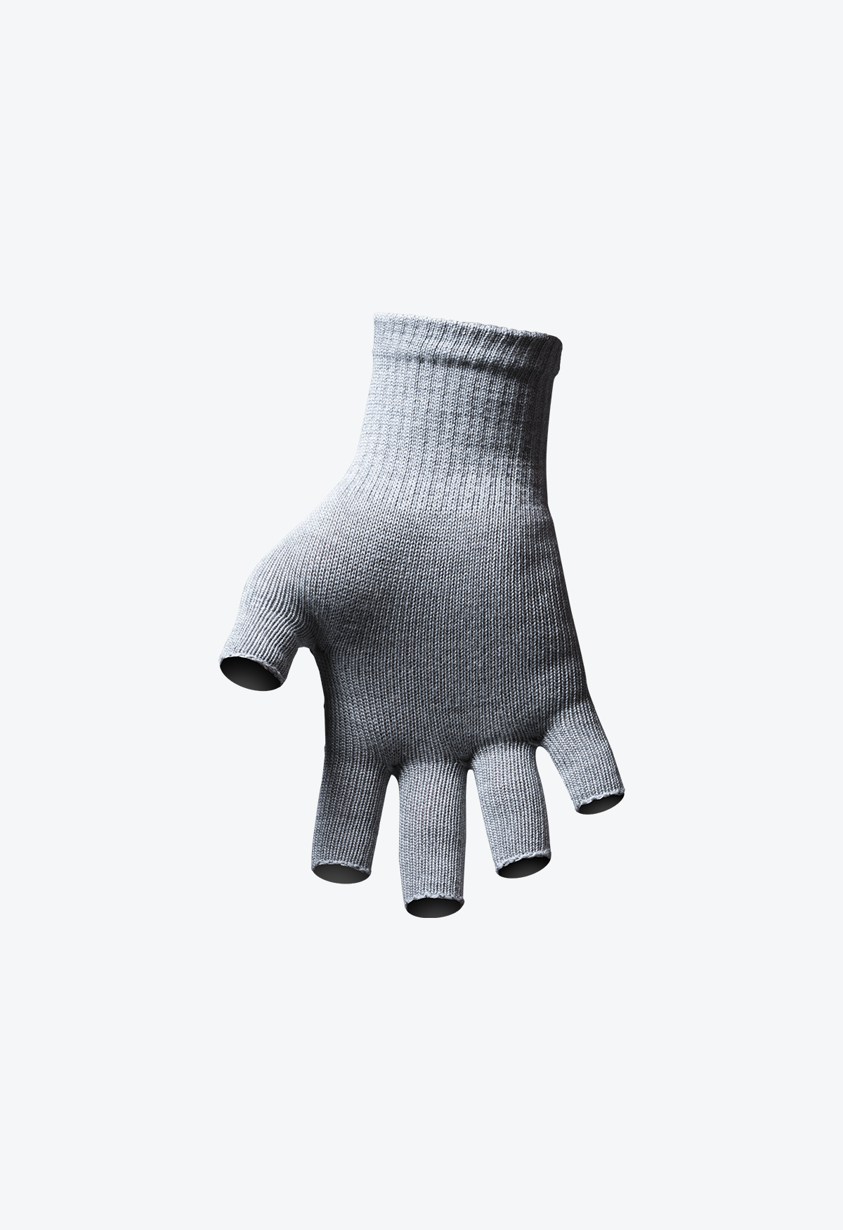 What is the large black mitten like object over hand of the